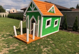 Dětský dřevěný zahradní domeček - zelený